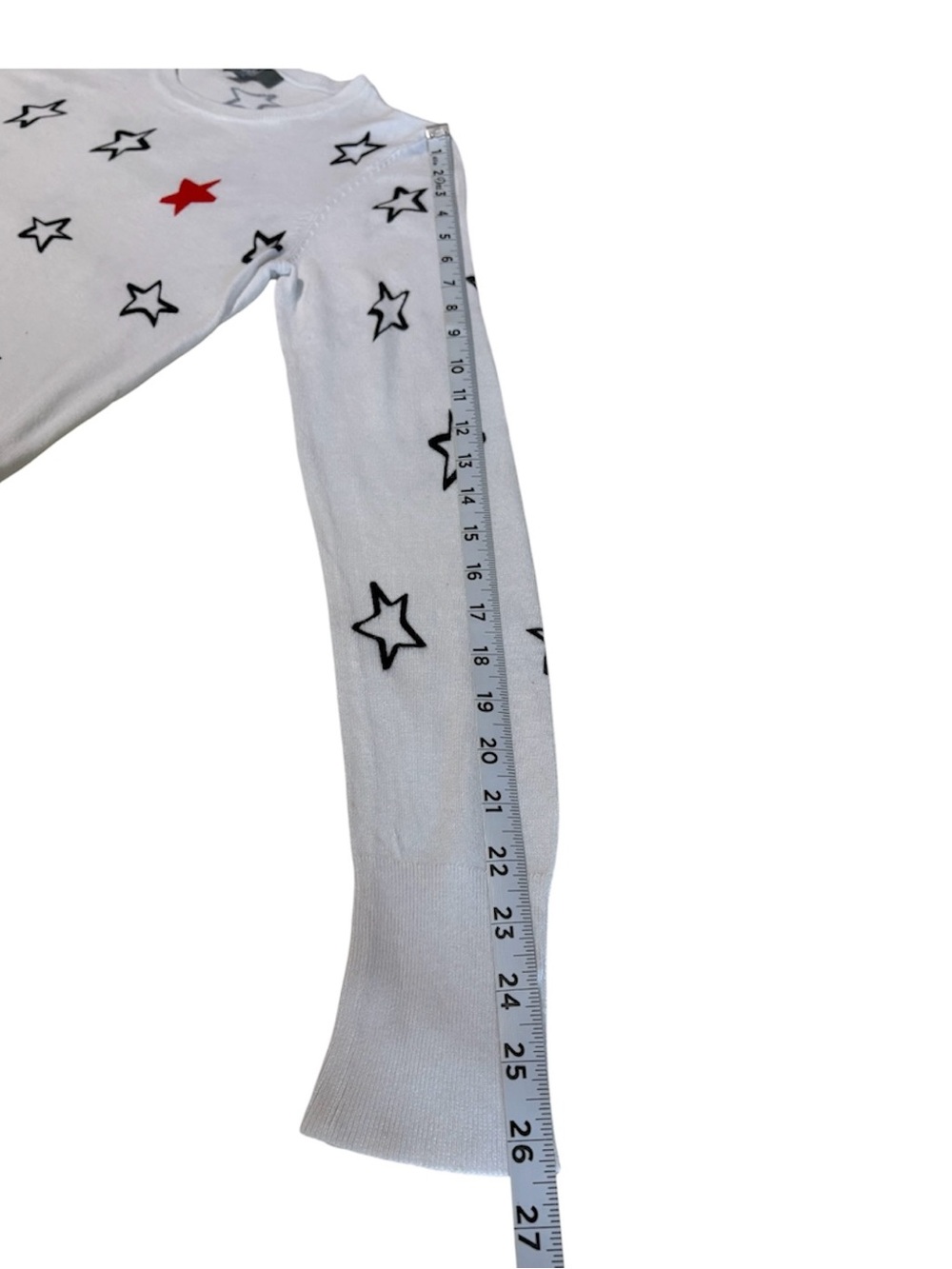 Marled Reunited Clothing White Star Print Long Sleeve Top - Picture 6 of 7